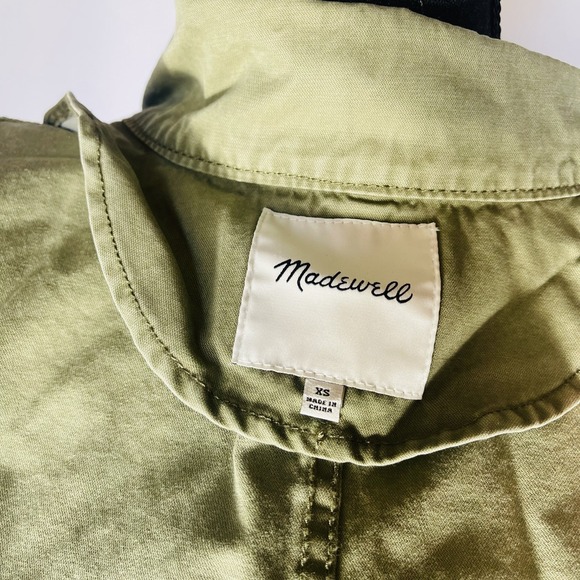 Madewell Jacket Womens Size 4 Olive Green Utility  Zip Front Cotton Drawstring - Picture 5 of 5
